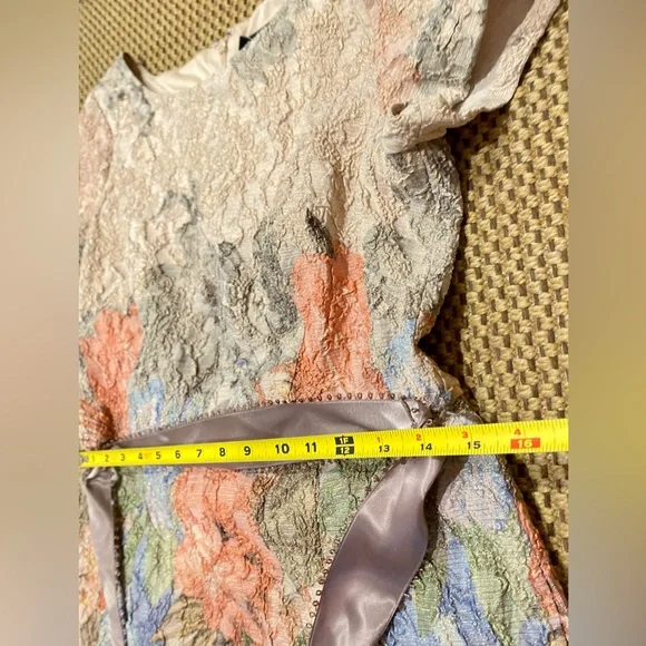 Adrianna Papell  Floral Dress with Satin Waistband size 10 - Picture 8 of 14